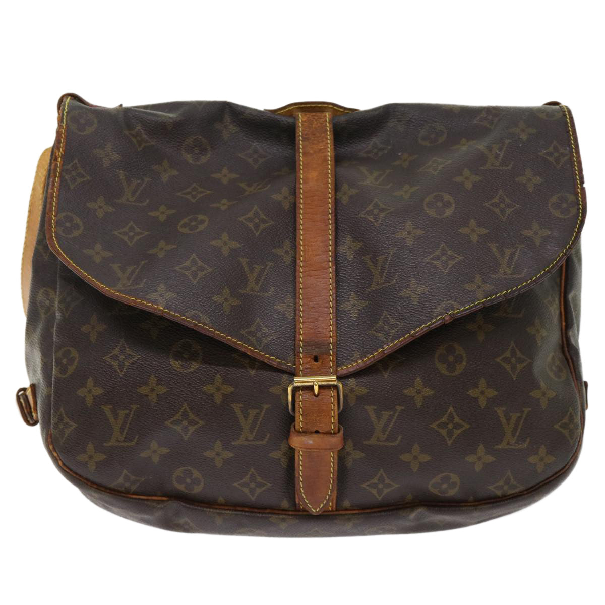 LOUIS VUITTON Monogram Saumur 35 Shoulder Bag M42254 LV 46574