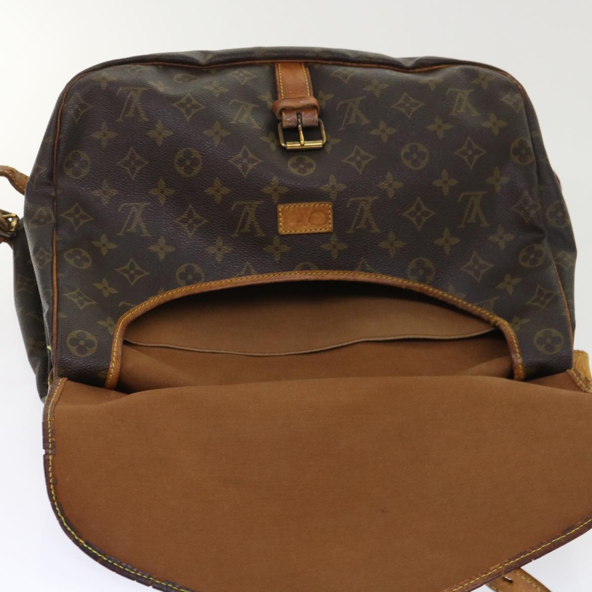 LOUIS VUITTON Monogram Saumur 35 Shoulder Bag M42254 LV 46574