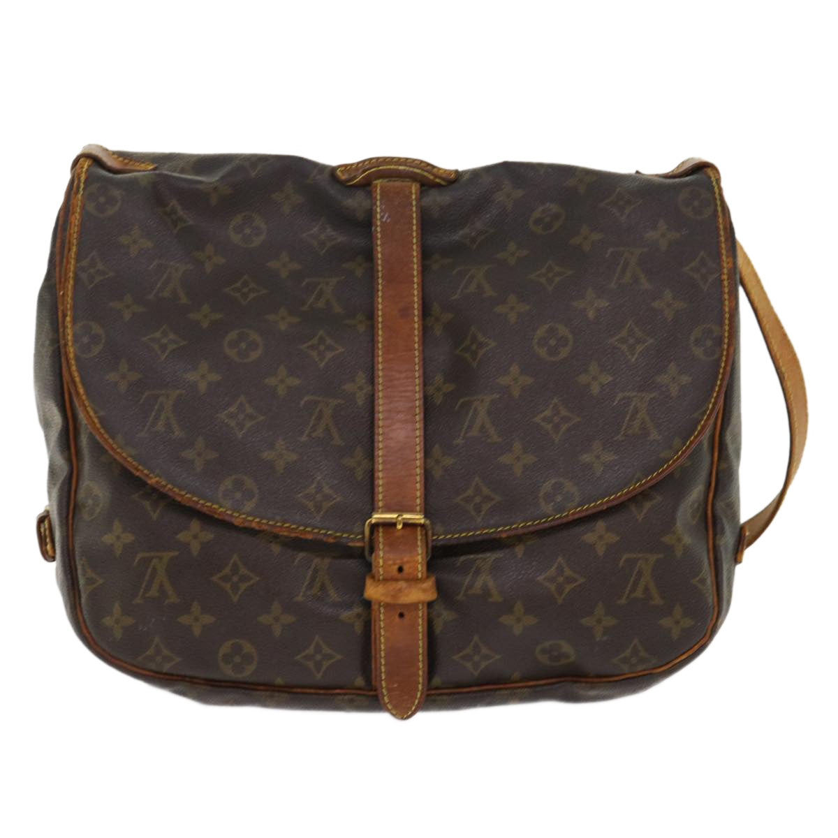 LOUIS VUITTON Monogram Saumur 35 Shoulder Bag M42254 LV 46574