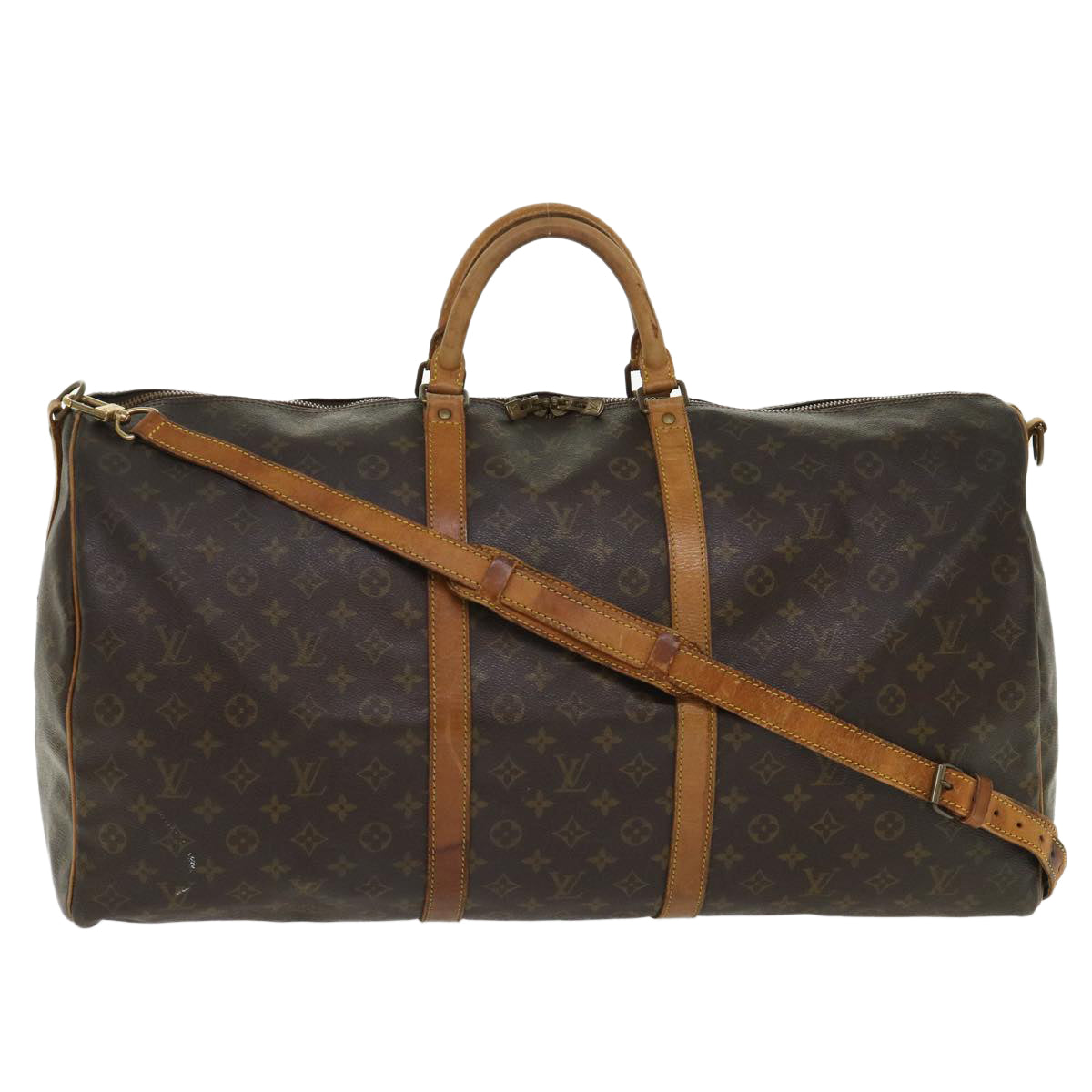 LOUIS VUITTON Monogram Keepall Bandouliere 60 Boston Bag M41412 LV 46602