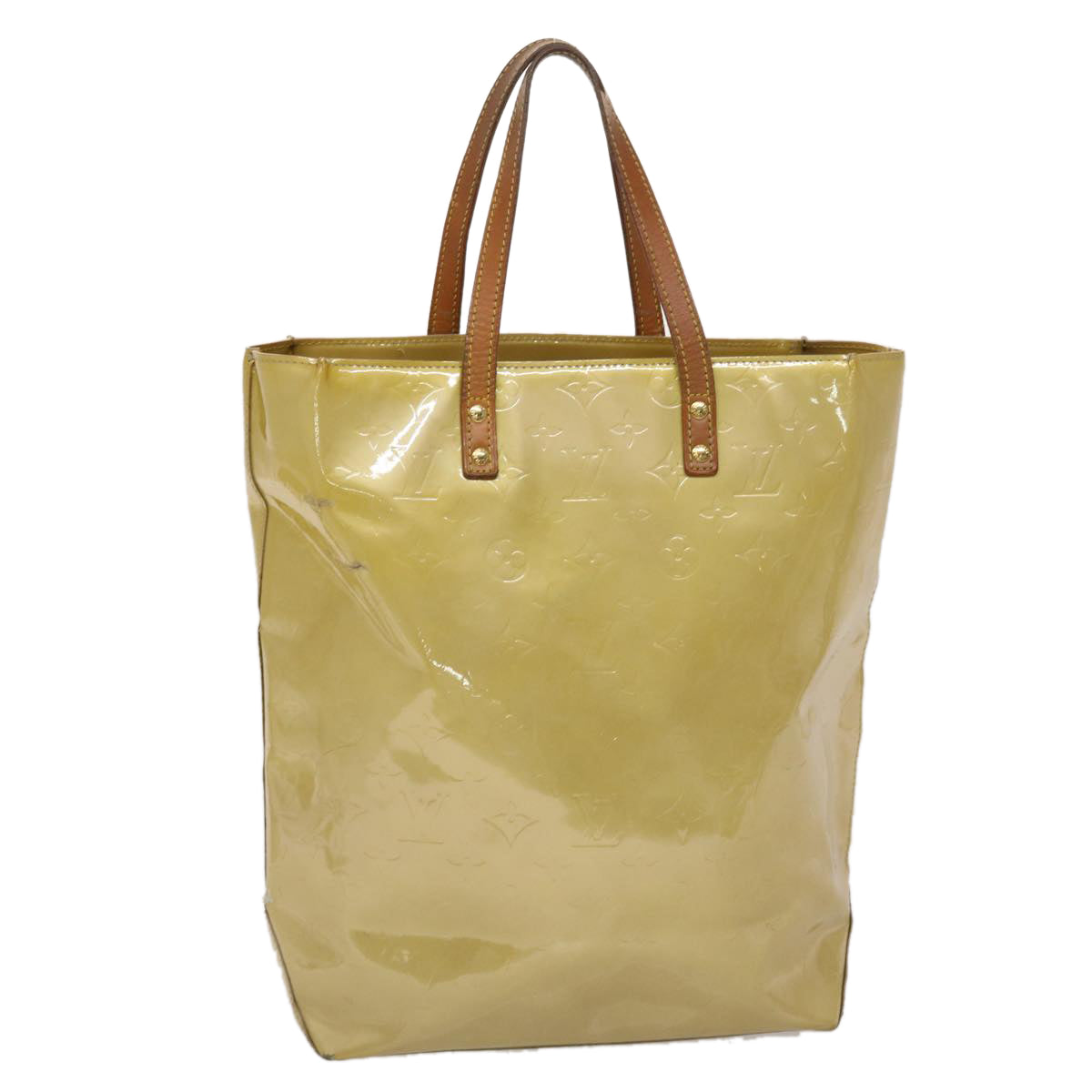 LOUIS VUITTON Monogram Vernis Reade MM Hand Bag Beige M91141 LV 46616
