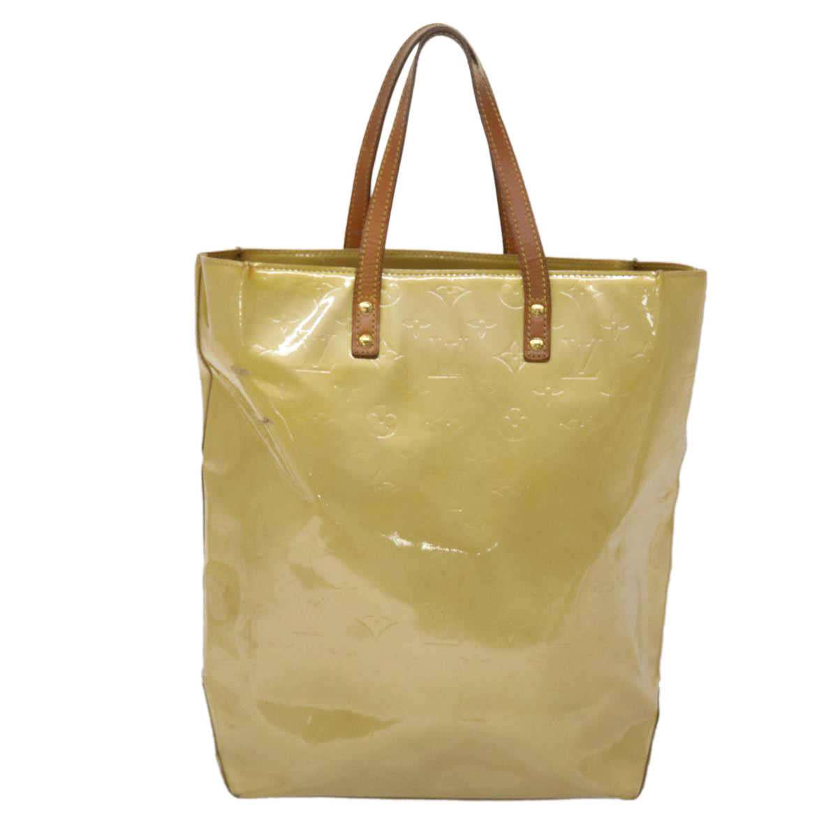 LOUIS VUITTON Monogram Vernis Reade MM Hand Bag Beige M91141 LV 46616