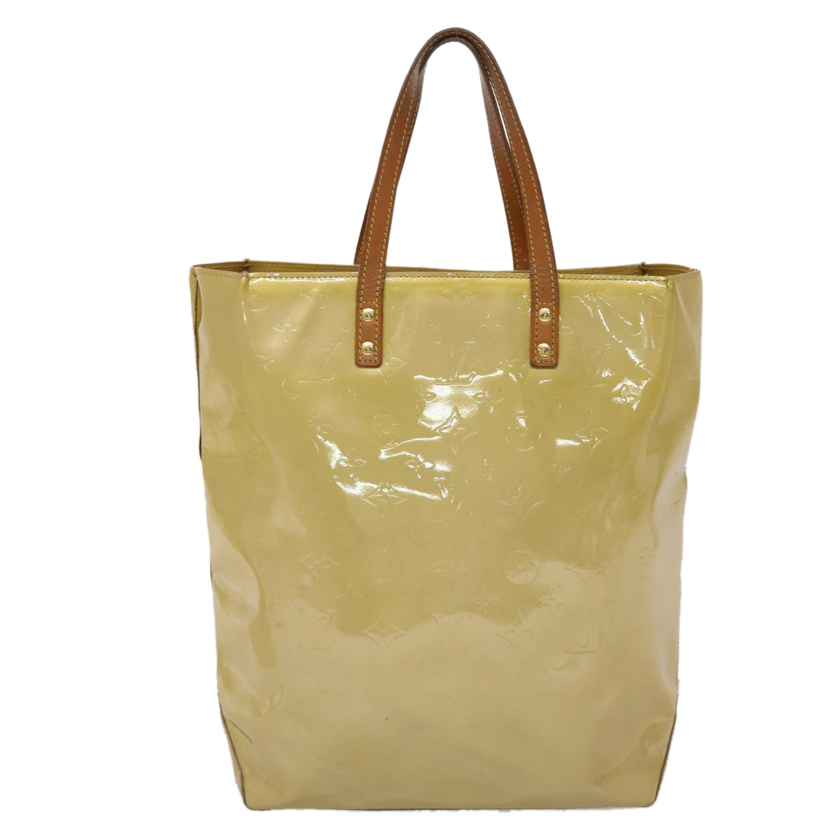 LOUIS VUITTON Monogram Vernis Reade MM Hand Bag Beige M91141 LV 46616