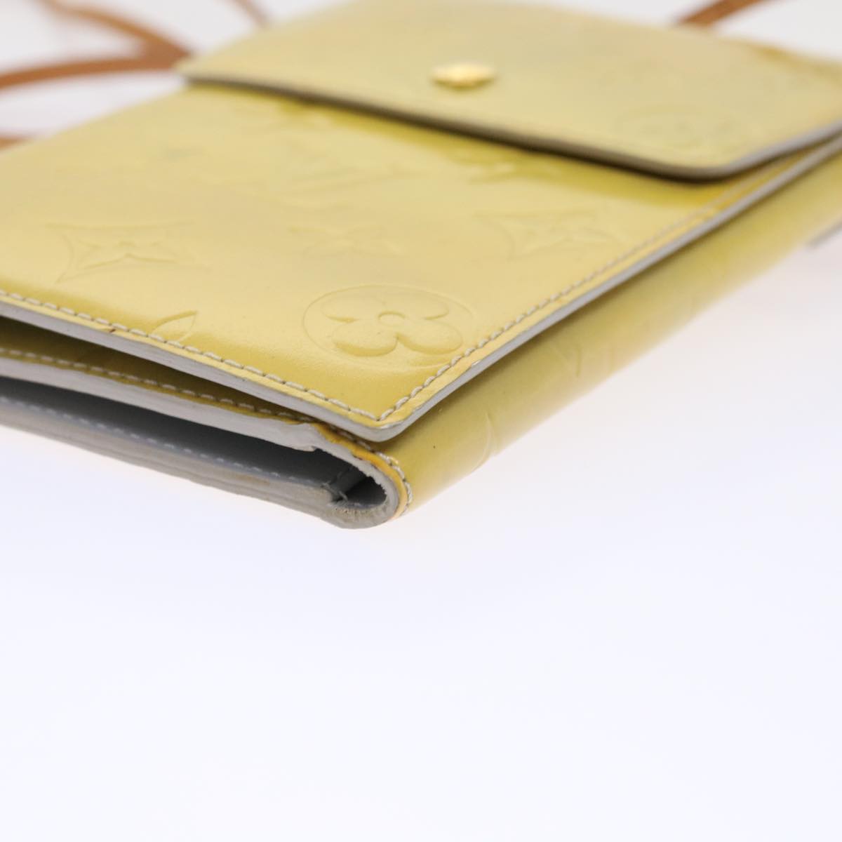 LOUIS VUITTON Monogram Vernis Walker Shoulder Wallet Gris M91031 LV 46633