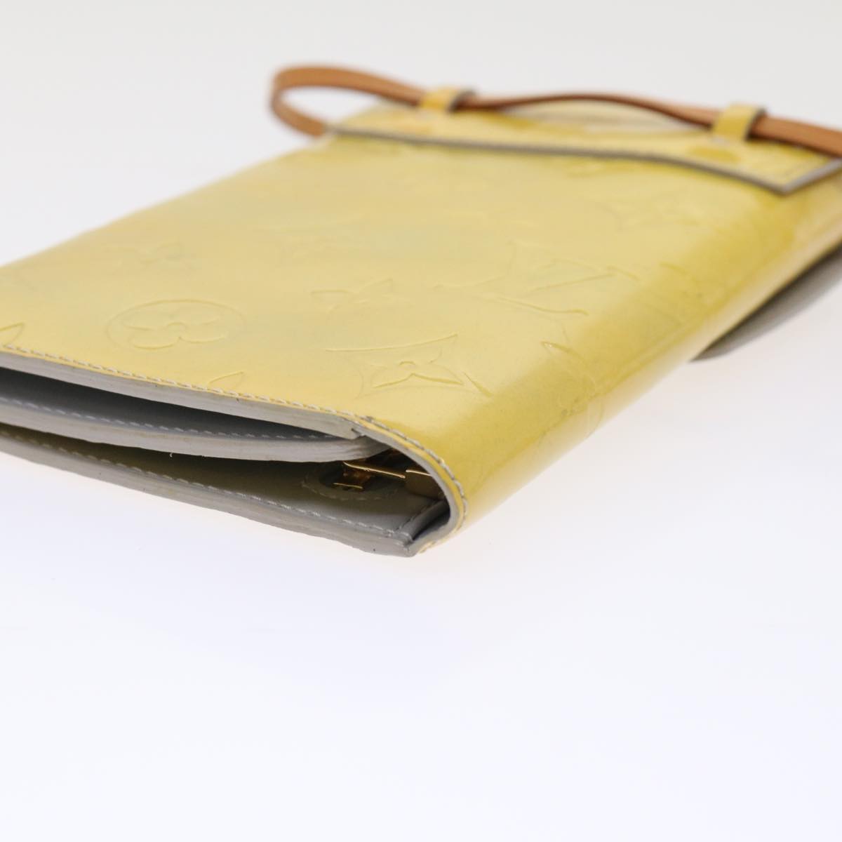 LOUIS VUITTON Monogram Vernis Walker Shoulder Wallet Gris M91031 LV 46633