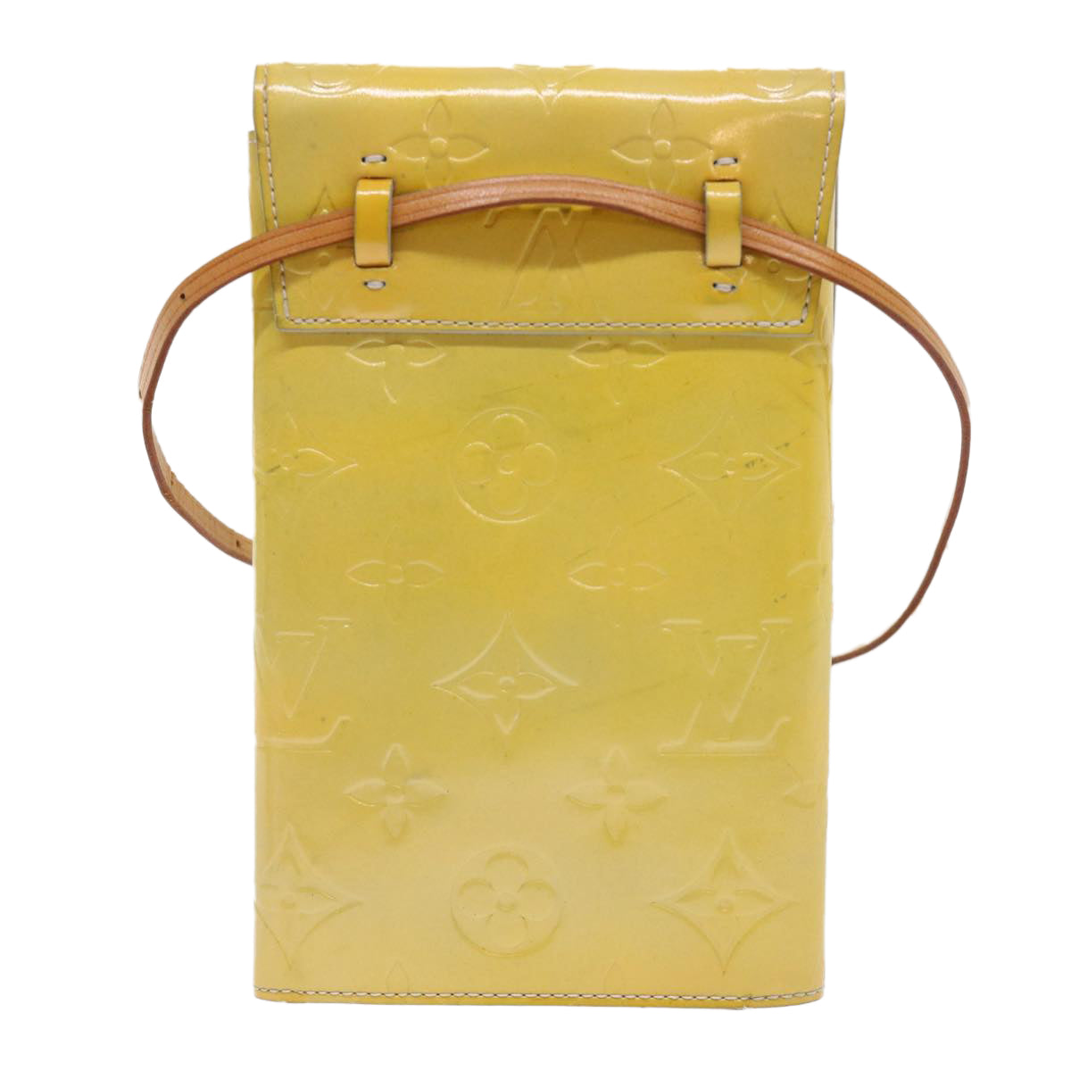 LOUIS VUITTON Monogram Vernis Walker Shoulder Wallet Gris M91031 LV 46633