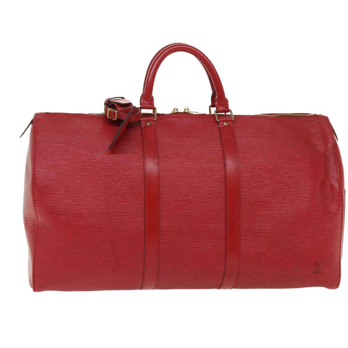 LOUIS VUITTON Epi Keepall 50 Boston Bag Red M42967 LV 46638