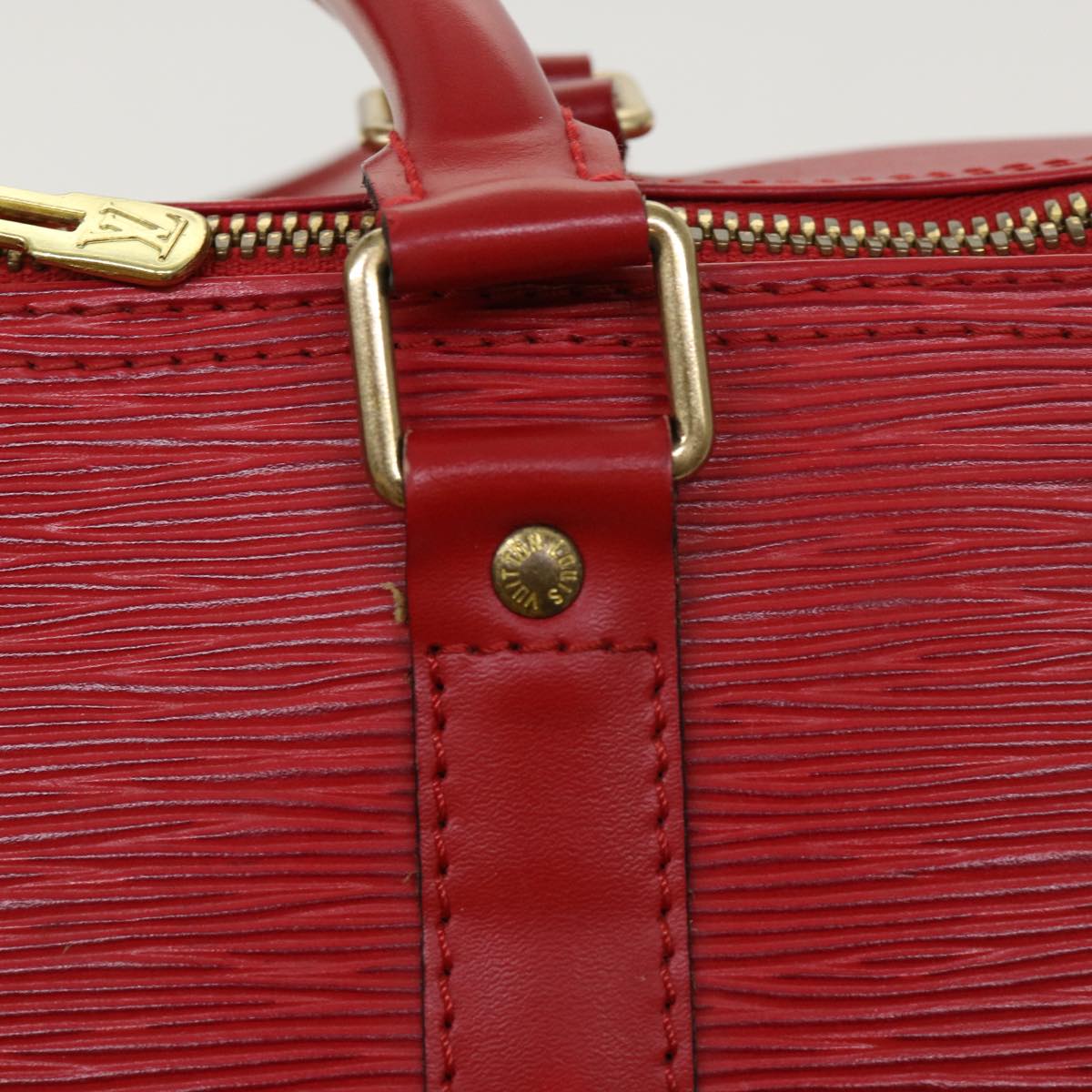 LOUIS VUITTON Epi Keepall 50 Boston Bag Red M42967 LV 46638