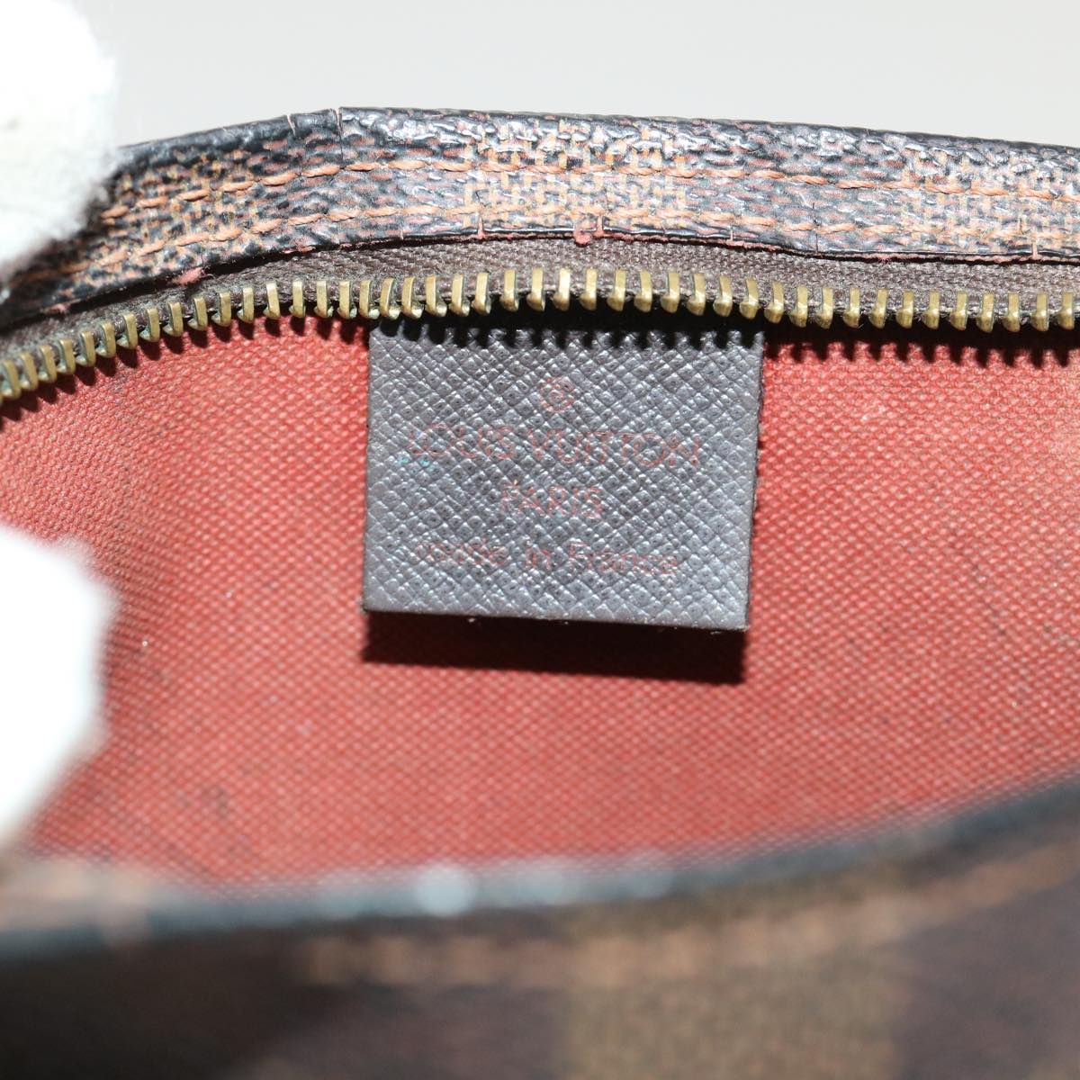 LOUIS VUITTON Damier Ebene Trousse Make Up Pouch N51982 LV 46645