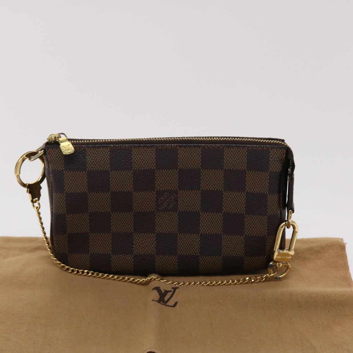 LOUIS VUITTON Damier Ebene Mini Pochette Accessoires Pouch N58009 LV 46648