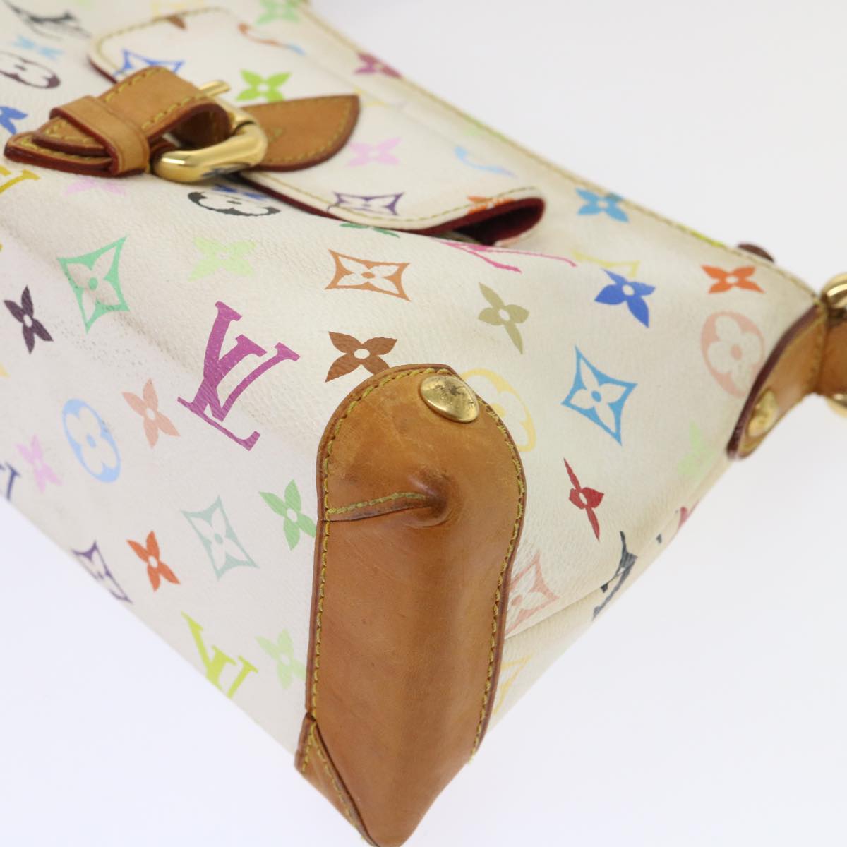LOUIS VUITTON Monogram Multicolor Eliza Shoulder Bag White M40098 LV 46656