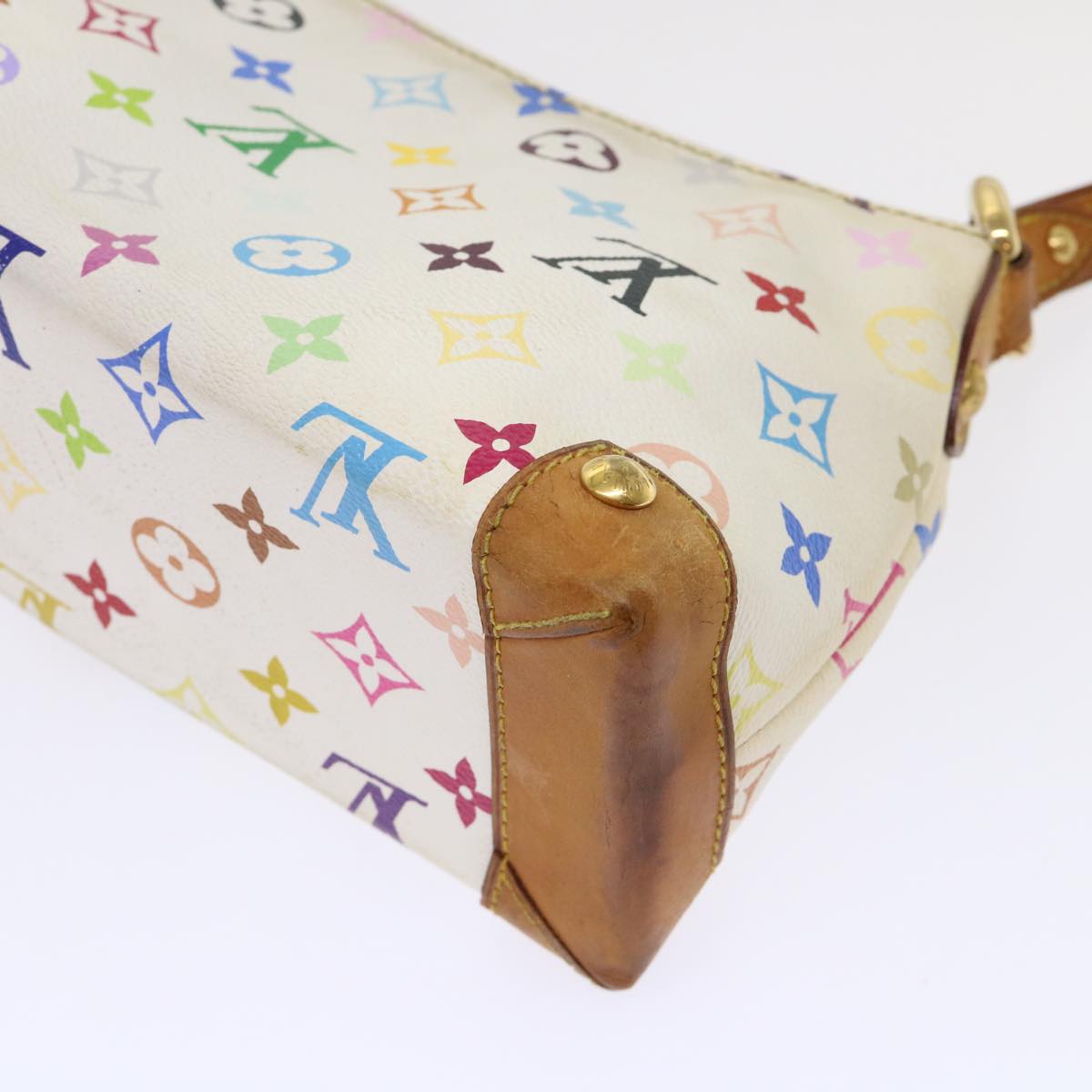 LOUIS VUITTON Monogram Multicolor Eliza Shoulder Bag White M40098 LV 46656