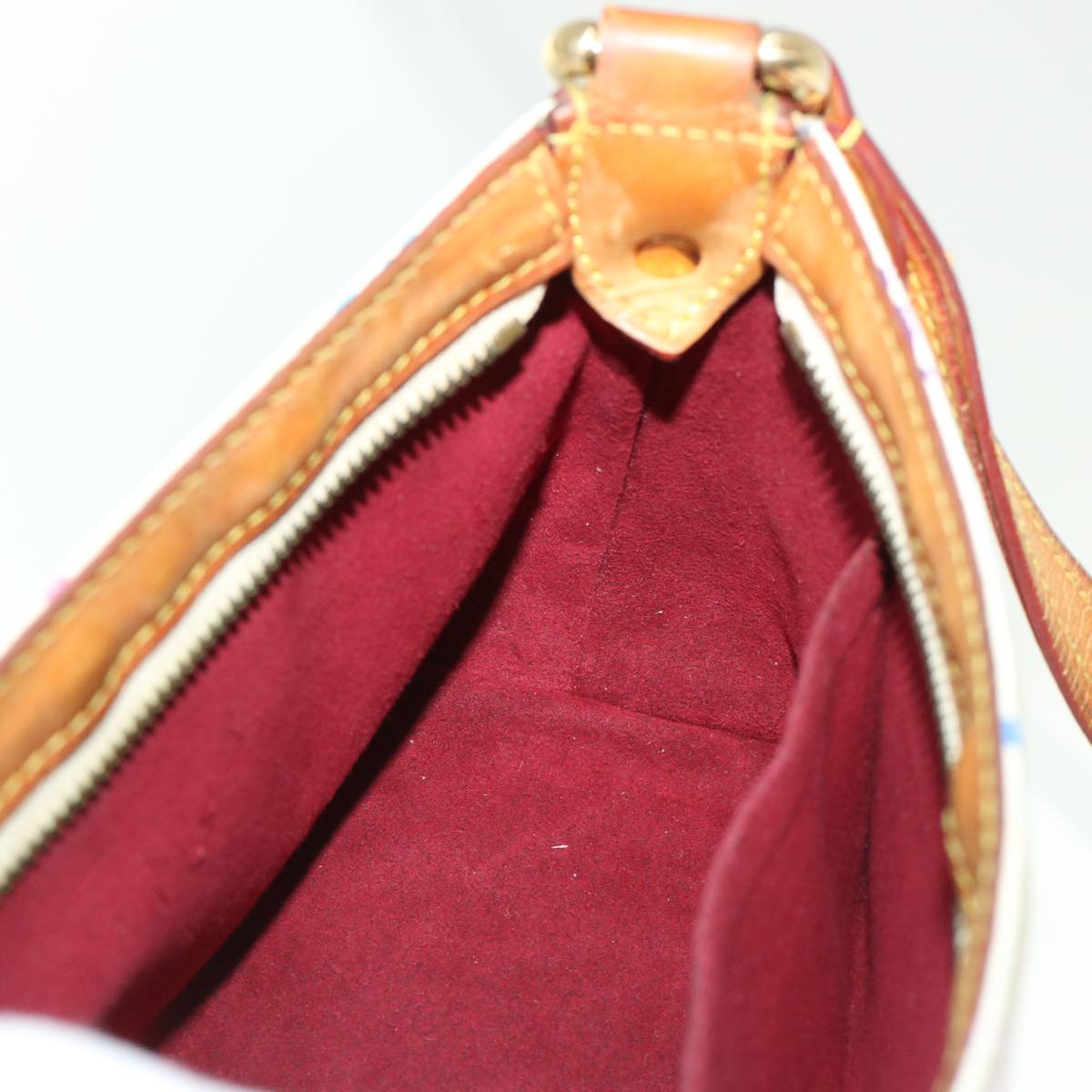 LOUIS VUITTON Monogram Multicolor Eliza Shoulder Bag White M40098 LV 46656