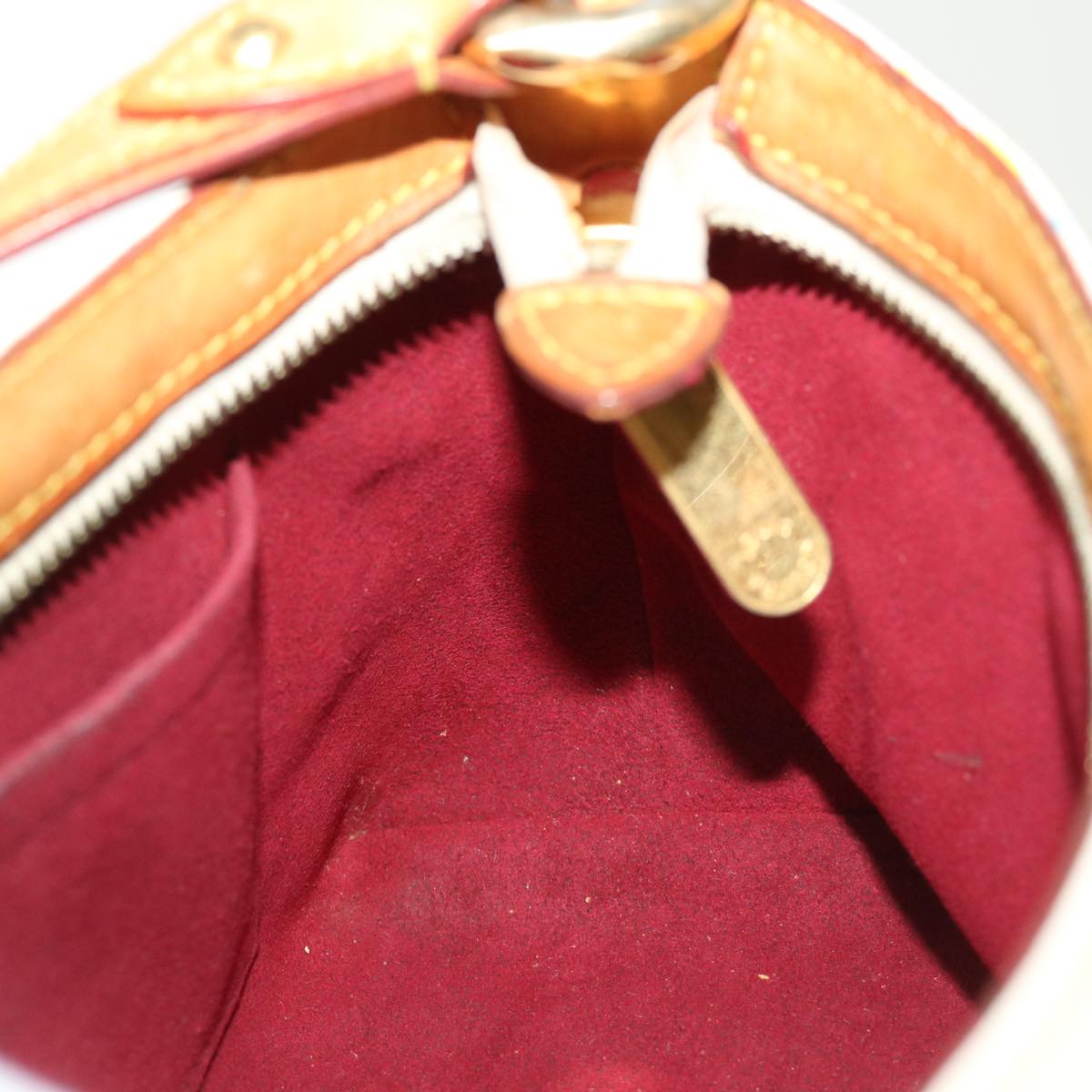 LOUIS VUITTON Monogram Multicolor Eliza Shoulder Bag White M40098 LV 46656