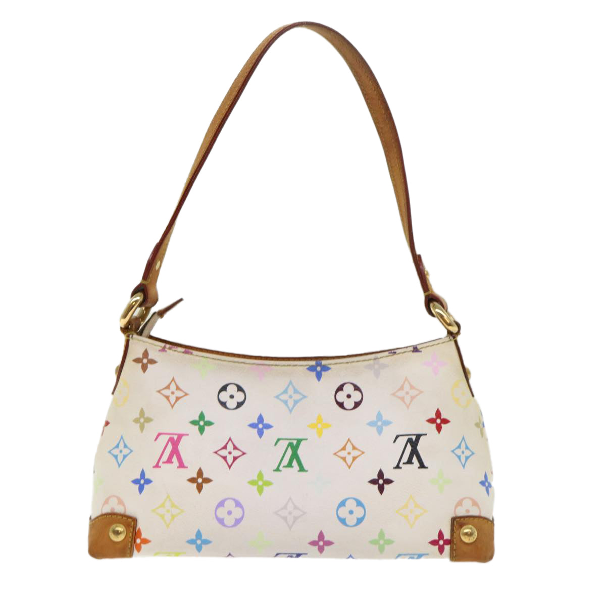 LOUIS VUITTON Monogram Multicolor Eliza Shoulder Bag White M40098 LV 46656