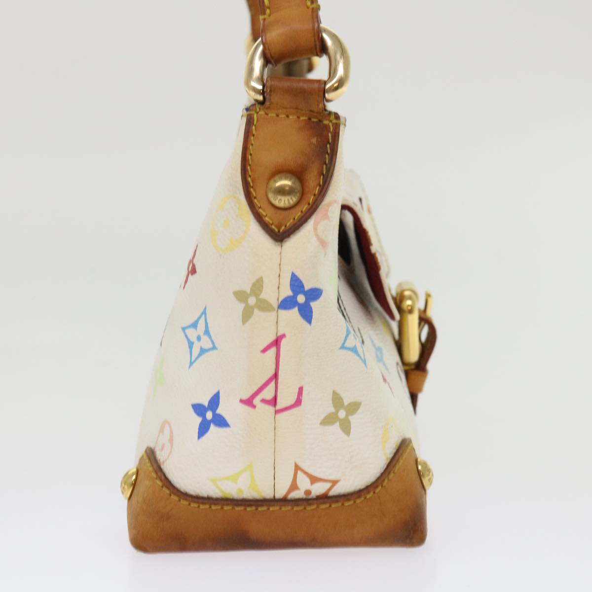 LOUIS VUITTON Monogram Multicolor Eliza Shoulder Bag White M40098 LV 46656