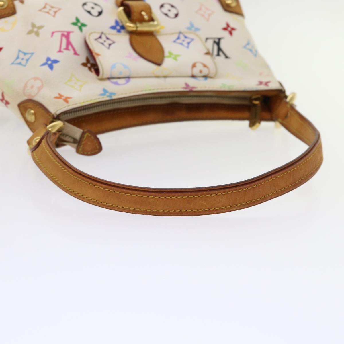 LOUIS VUITTON Monogram Multicolor Eliza Shoulder Bag White M40098 LV 46656