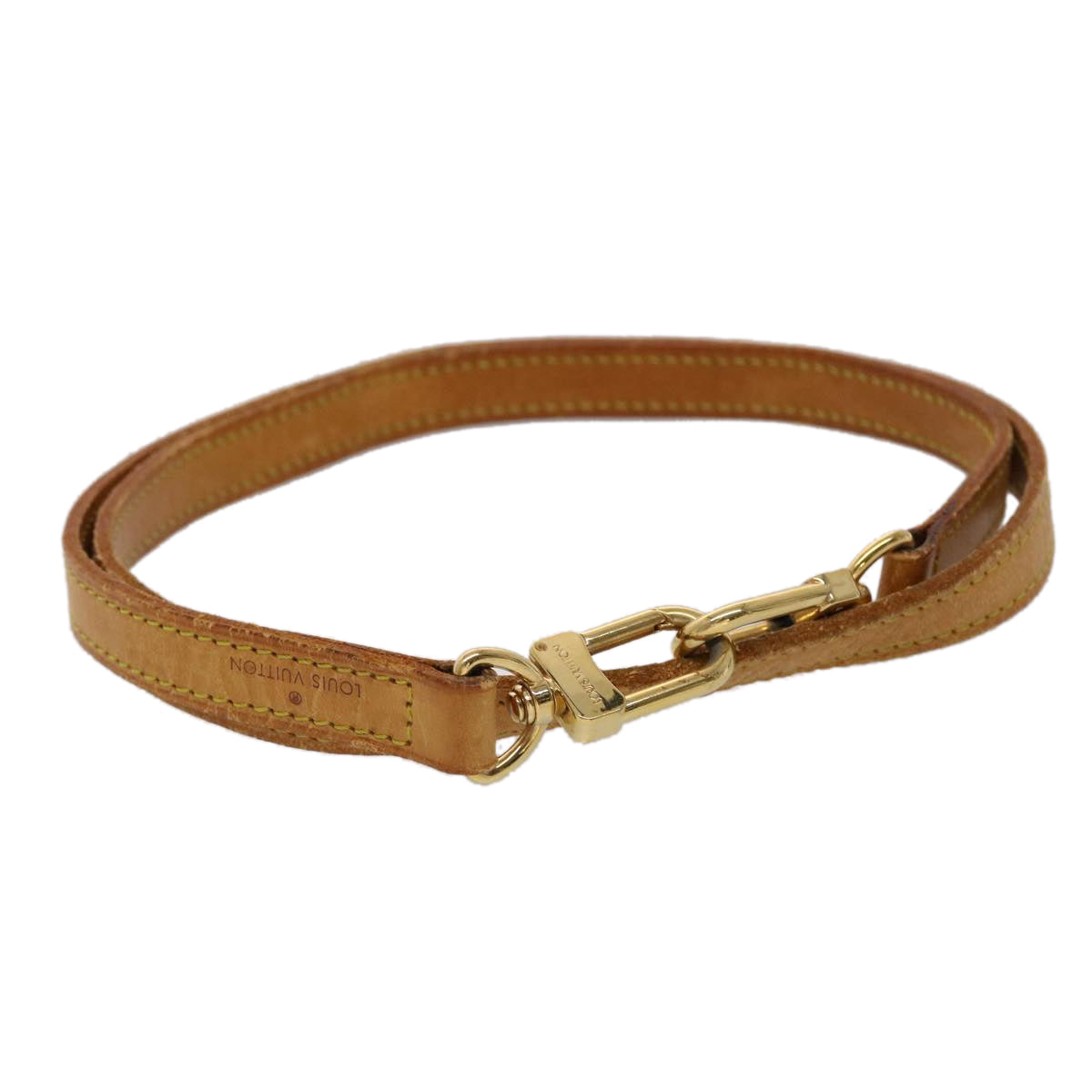 LOUIS VUITTON Shoulder Strap Leather 39.4"" Beige LV 46689