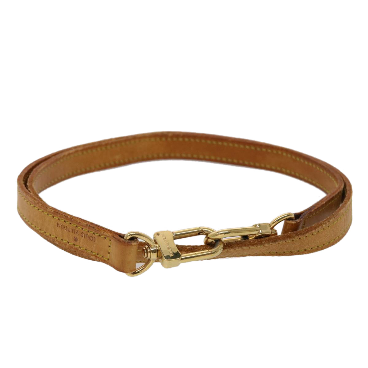 LOUIS VUITTON Shoulder Strap Leather 39.4"" Beige LV 46689