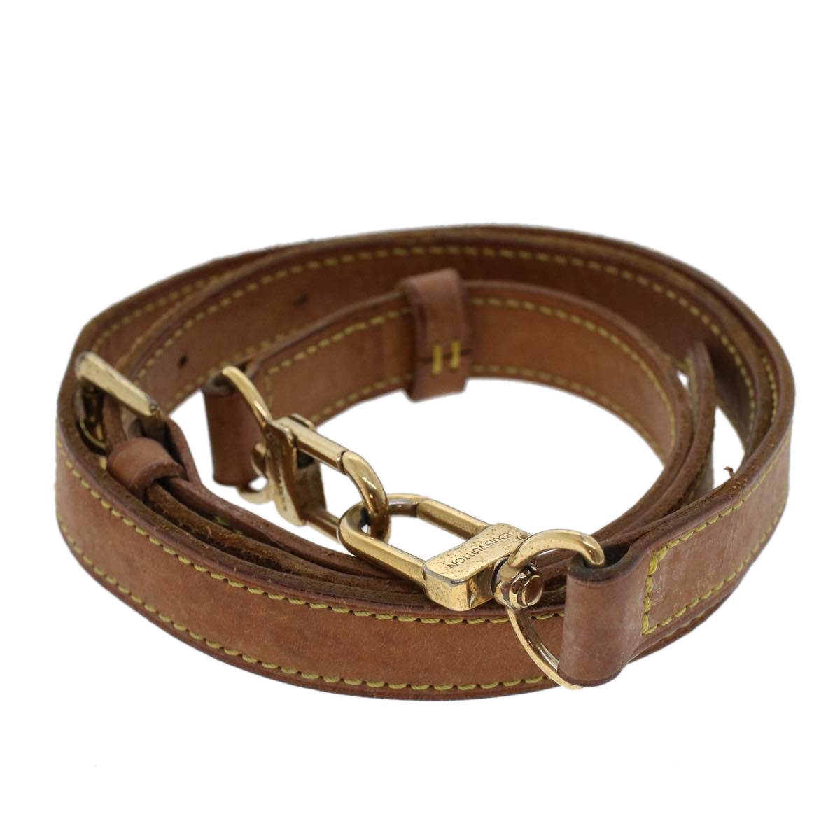 LOUIS VUITTON Shoulder Strap Leather 31.5""-38.2"" Beige LV 46690