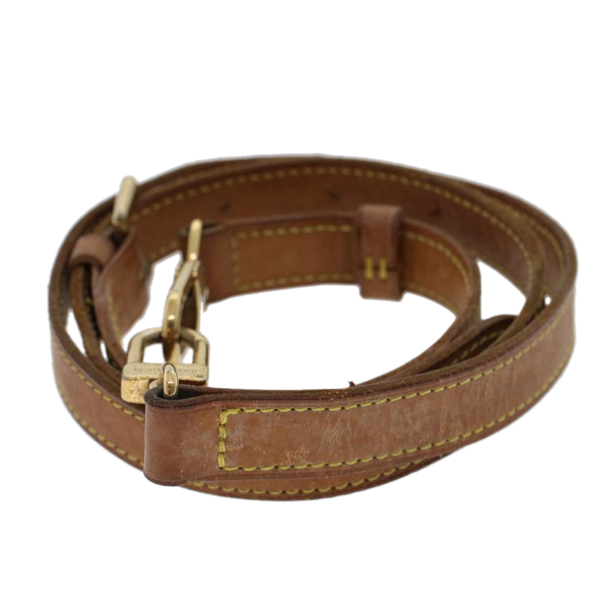 LOUIS VUITTON Shoulder Strap Leather 31.5""-38.2"" Beige LV 46690