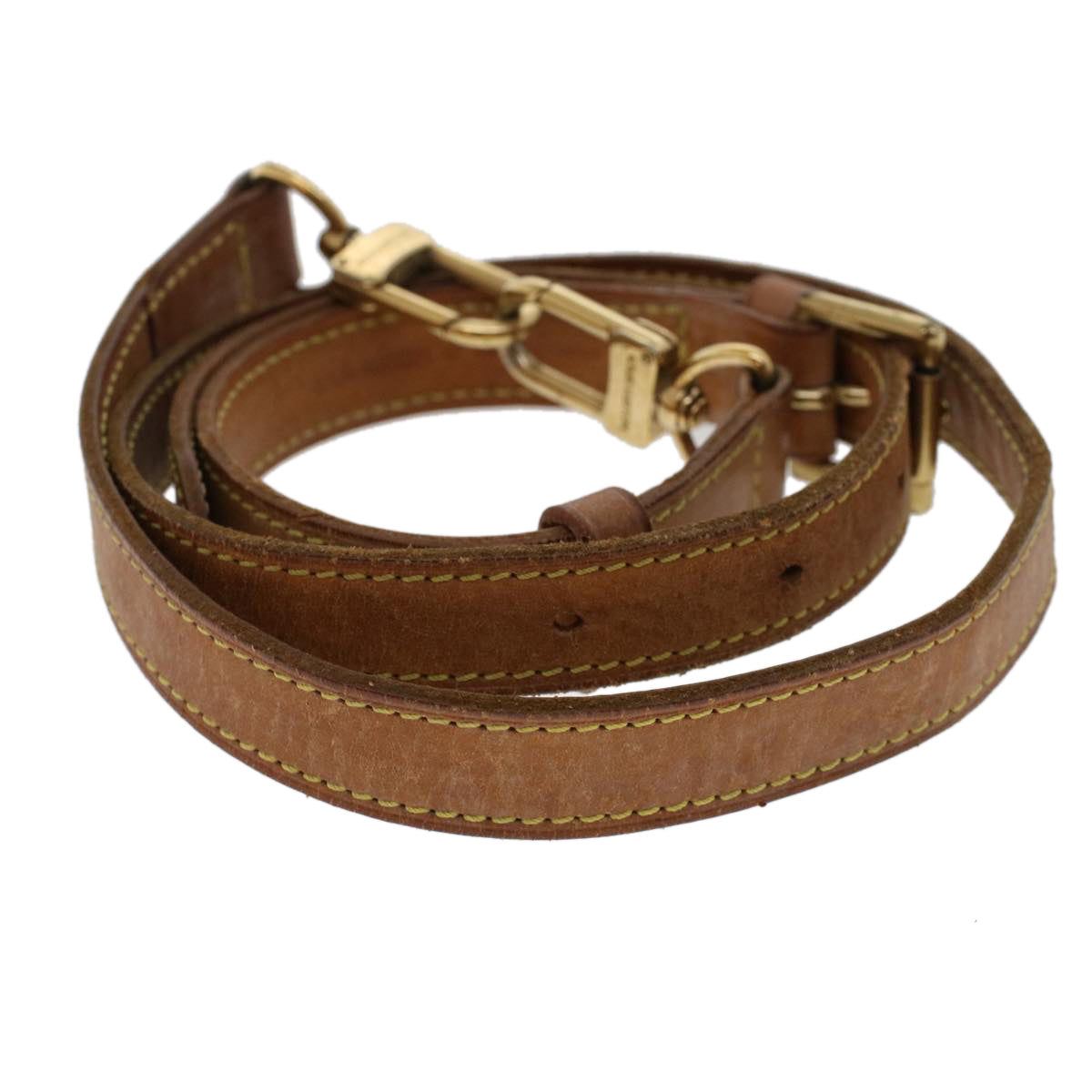 LOUIS VUITTON Shoulder Strap Leather 31.5""-38.2"" Beige LV 46690