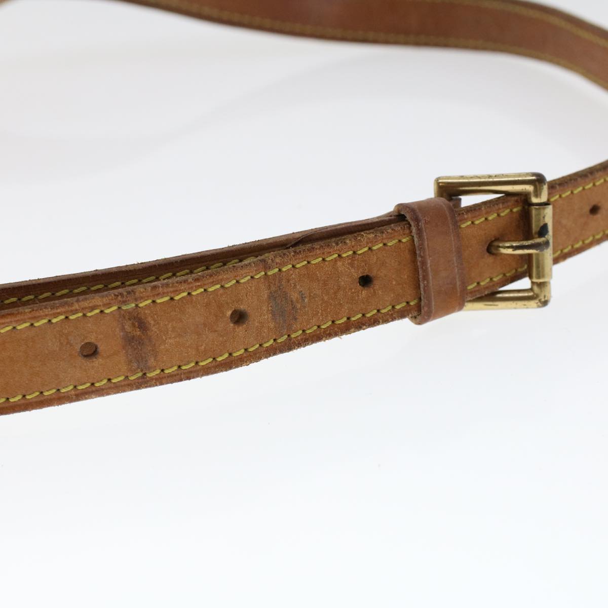 LOUIS VUITTON Shoulder Strap Leather 31.5""-38.2"" Beige LV 46690
