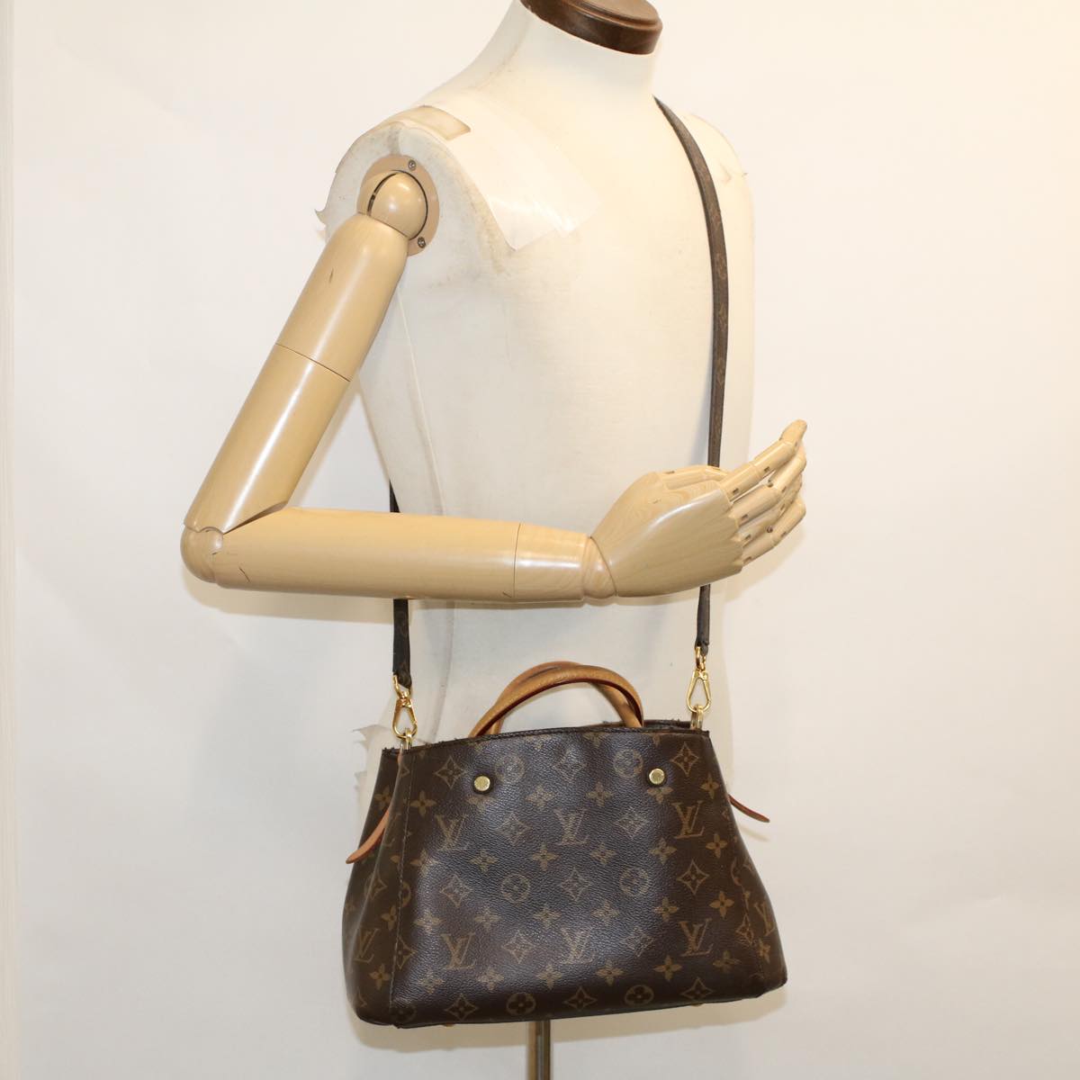 LOUIS VUITTON Monogram Montaigne BB Hand Bag 2way M41055 LV 46716