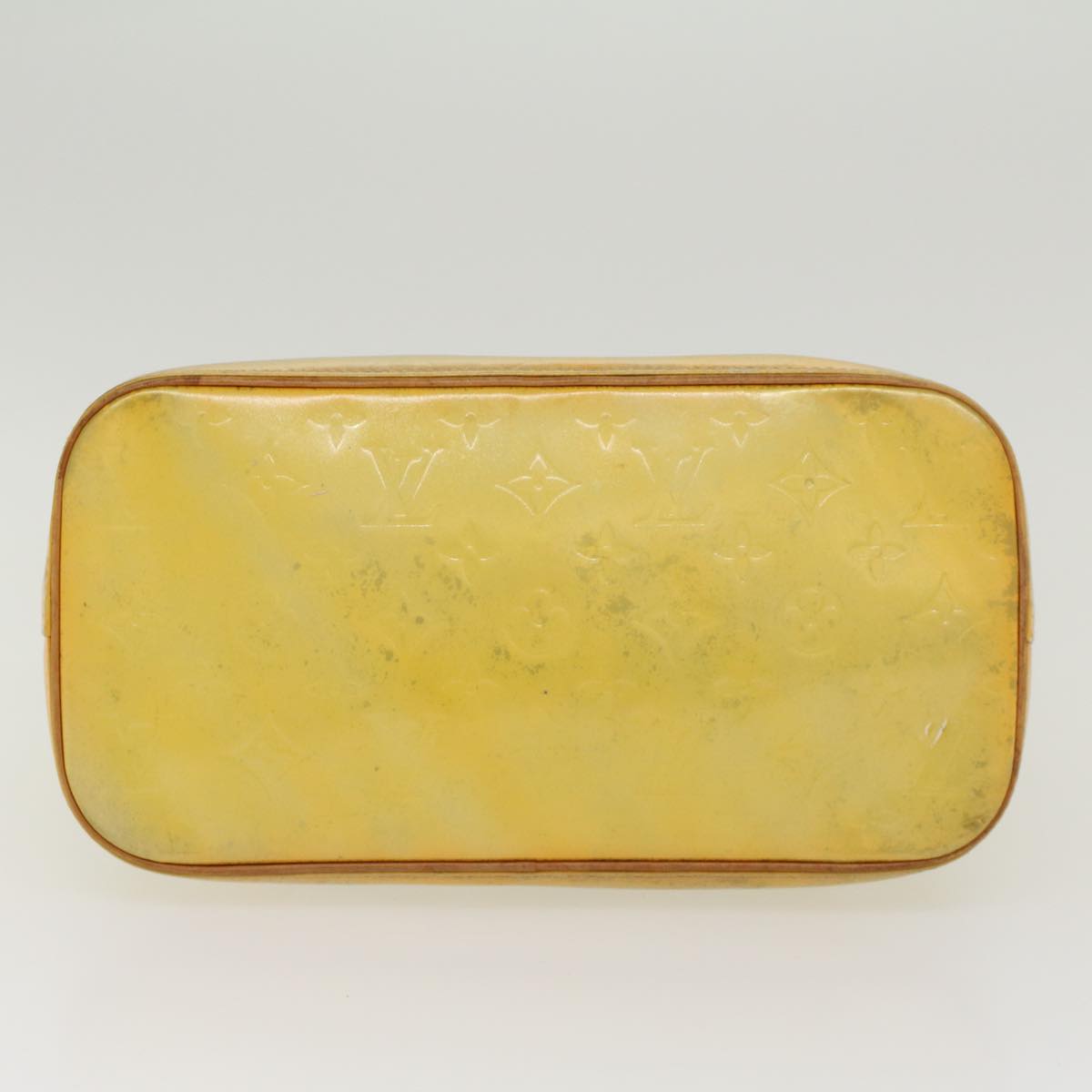 LOUIS VUITTON Monogram Vernis Houston Hand Bag Lime Yellow M91055 LV 46748