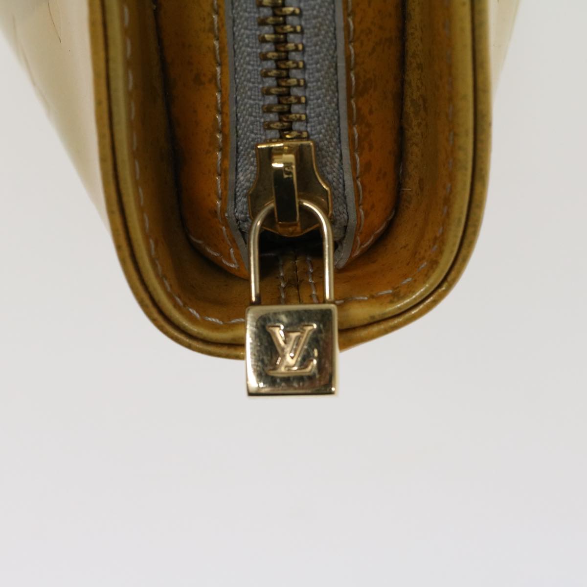 LOUIS VUITTON Monogram Vernis Houston Hand Bag Lime Yellow M91055 LV 46748