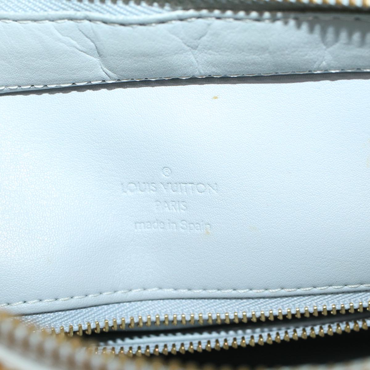 LOUIS VUITTON Monogram Vernis Houston Hand Bag Lime Yellow M91055 LV 46748