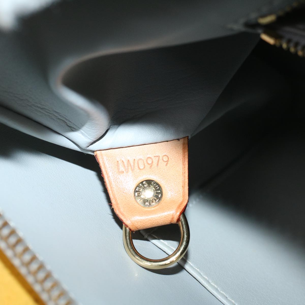 LOUIS VUITTON Monogram Vernis Houston Hand Bag Lime Yellow M91055 LV 46748