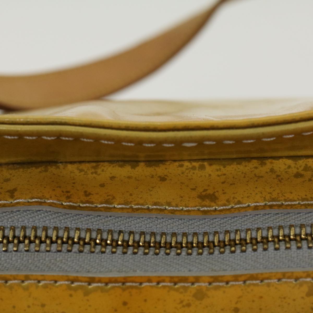 LOUIS VUITTON Monogram Vernis Houston Hand Bag Lime Yellow M91055 LV 46748