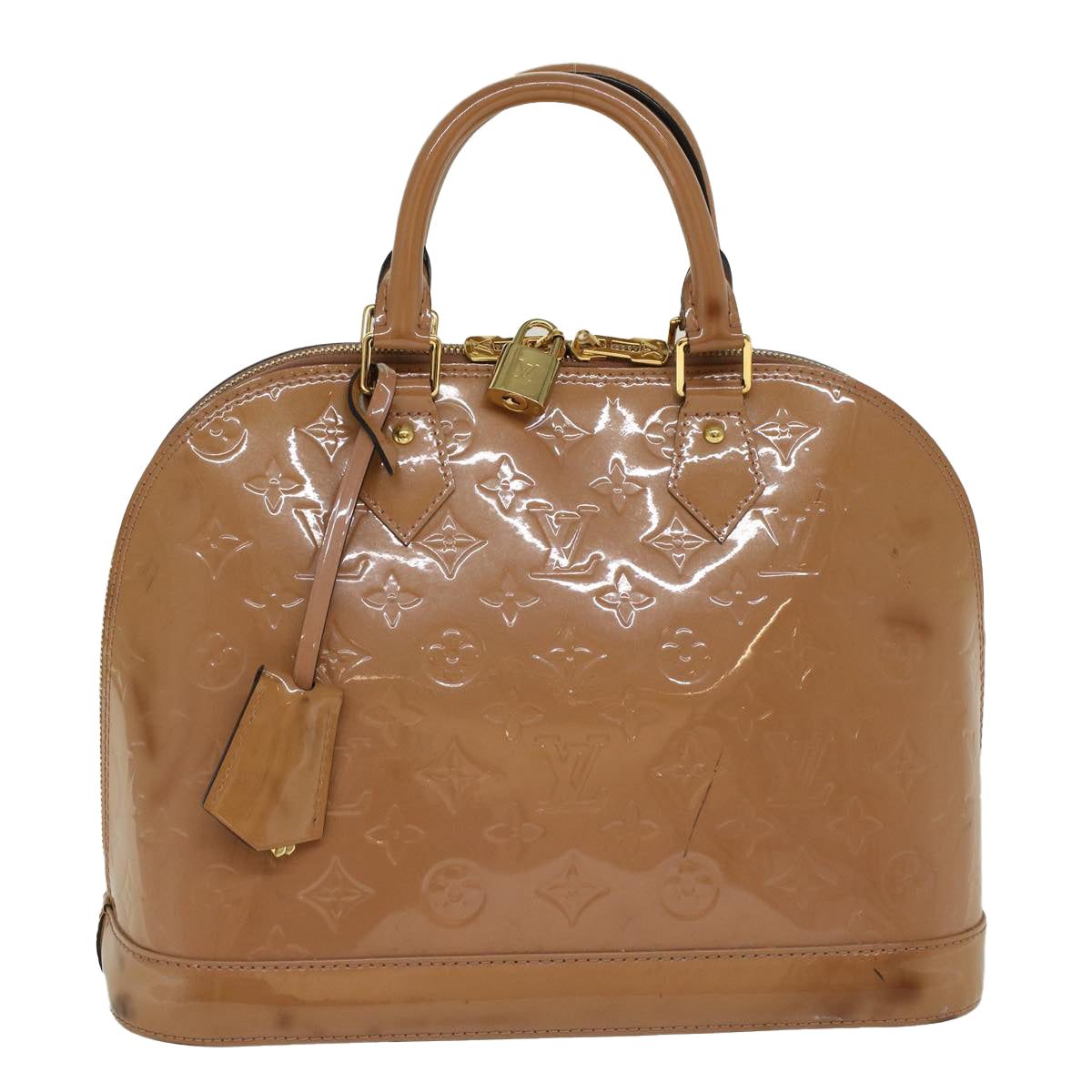 LOUIS VUITTON Monogram Vernis Alma PM Hand Bag Rose Velours M91583 LV 46750