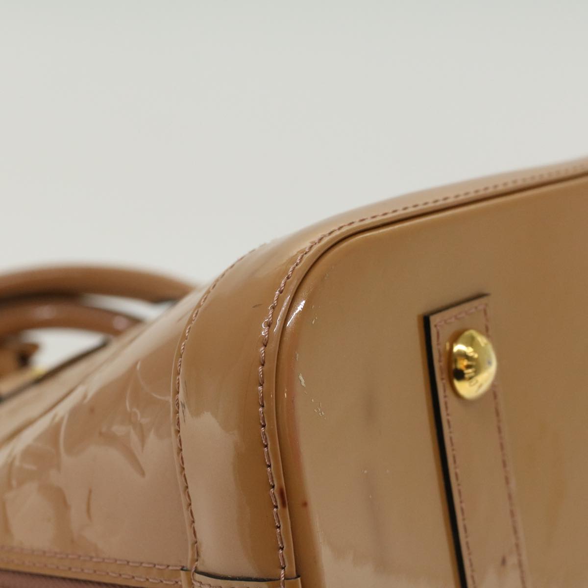 LOUIS VUITTON Monogram Vernis Alma PM Hand Bag Rose Velours M91583 LV 46750