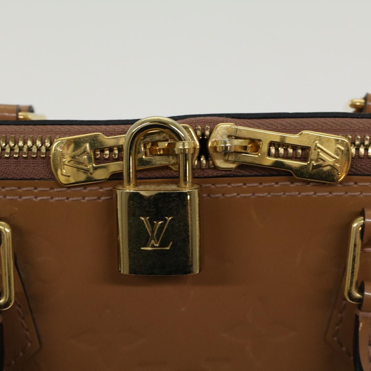 LOUIS VUITTON Monogram Vernis Alma PM Hand Bag Rose Velours M91583 LV 46750