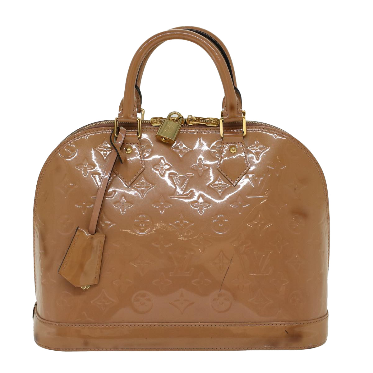 LOUIS VUITTON Monogram Vernis Alma PM Hand Bag Rose Velours M91583 LV 46750