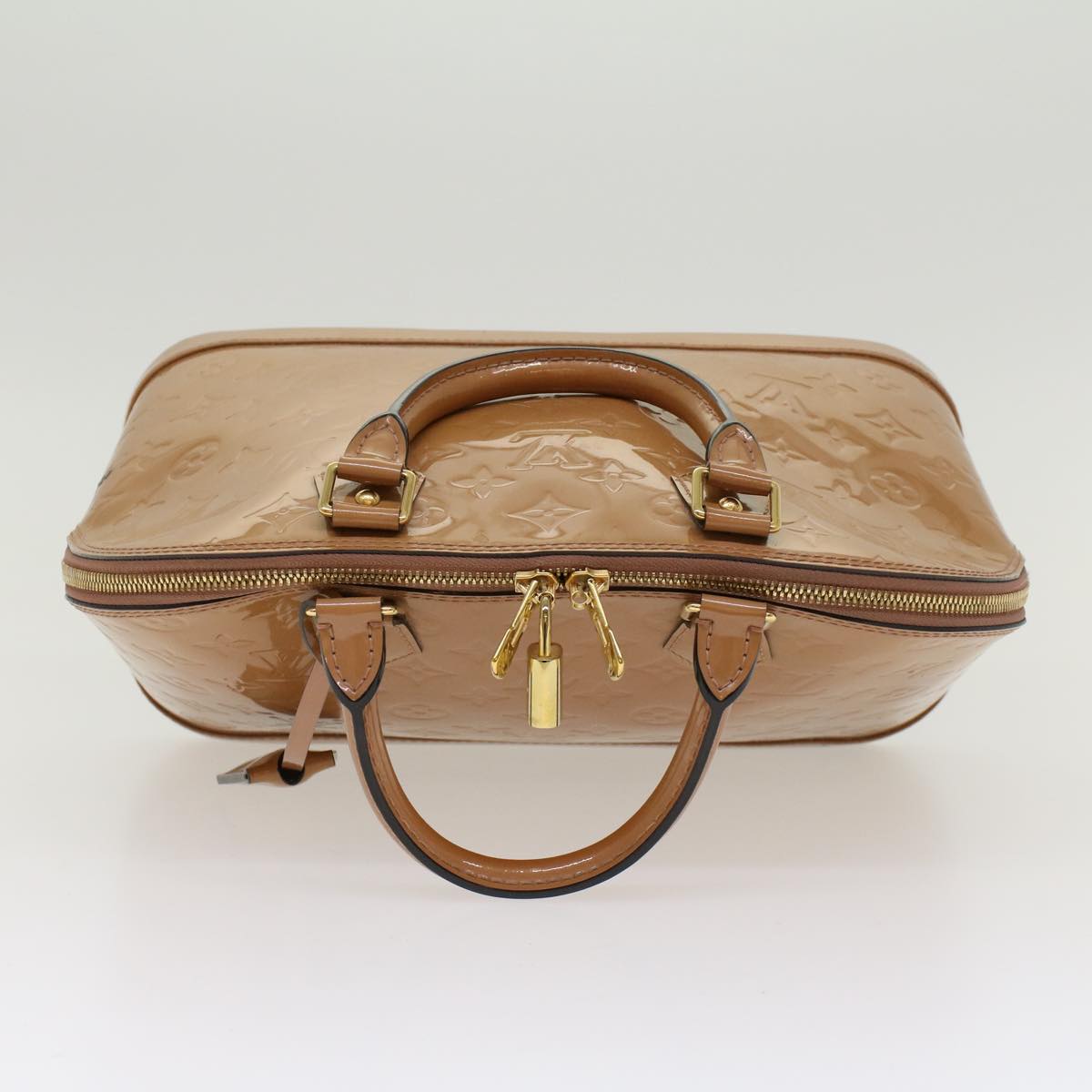 LOUIS VUITTON Monogram Vernis Alma PM Hand Bag Rose Velours M91583 LV 46750