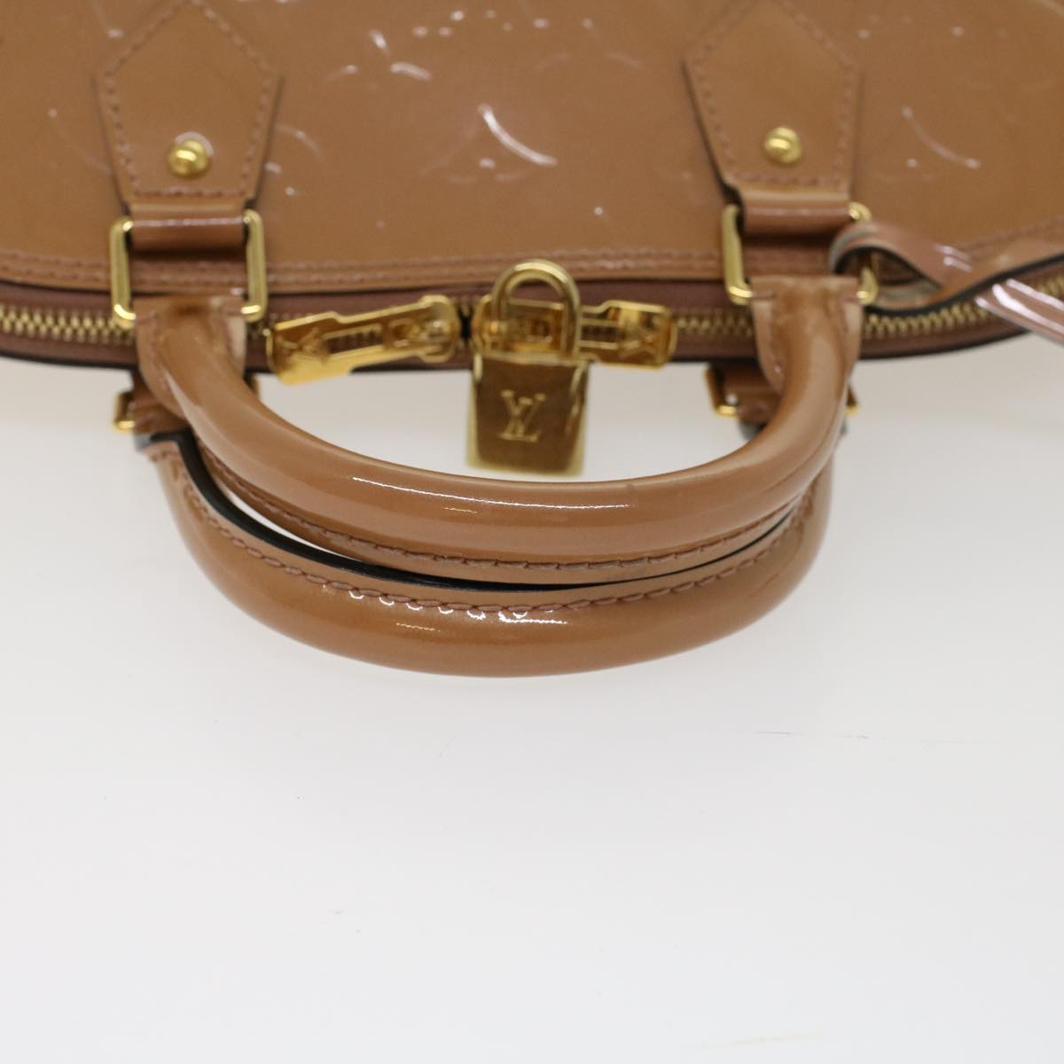 LOUIS VUITTON Monogram Vernis Alma PM Hand Bag Rose Velours M91583 LV 46750