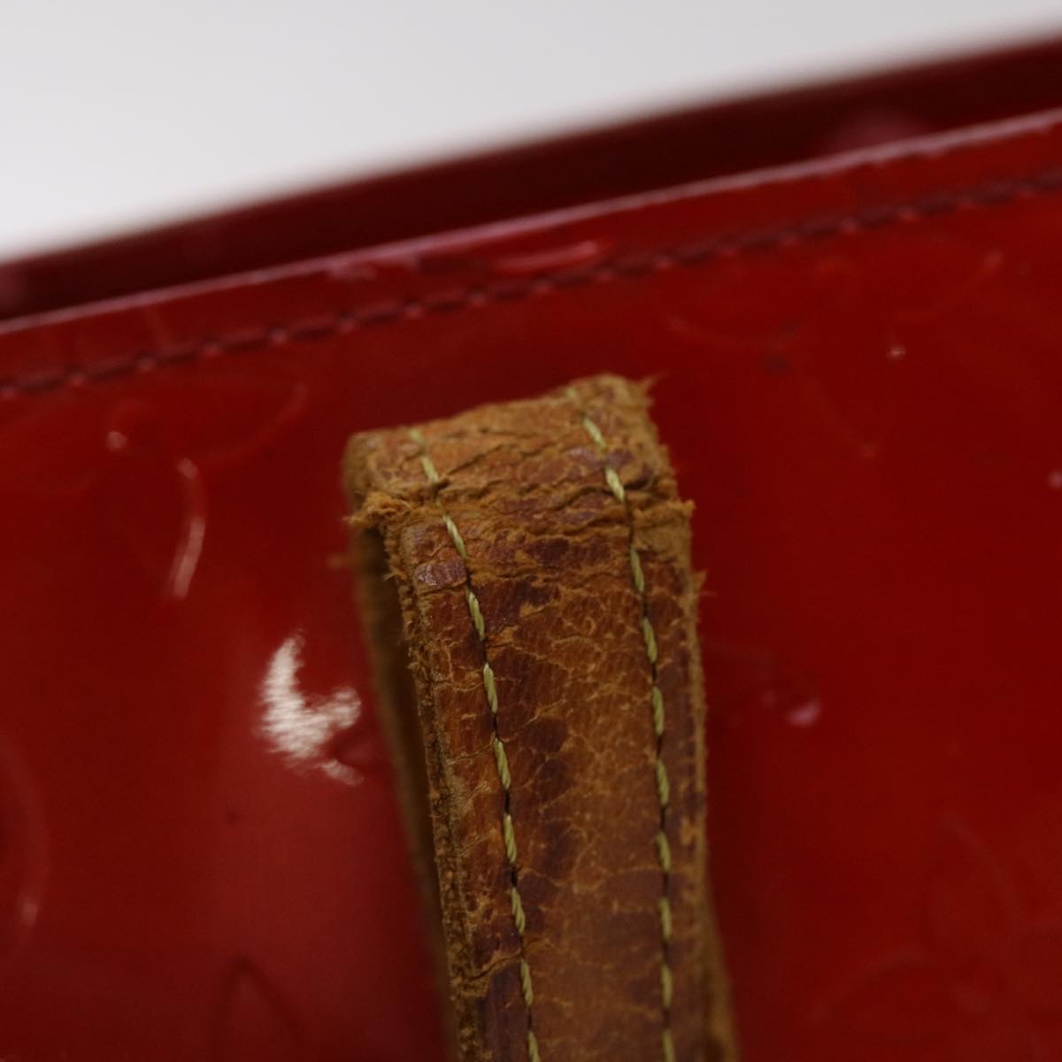 LOUIS VUITTON Monogram Vernis Reade PM Hand Bag Rouge M91088 LV 46754