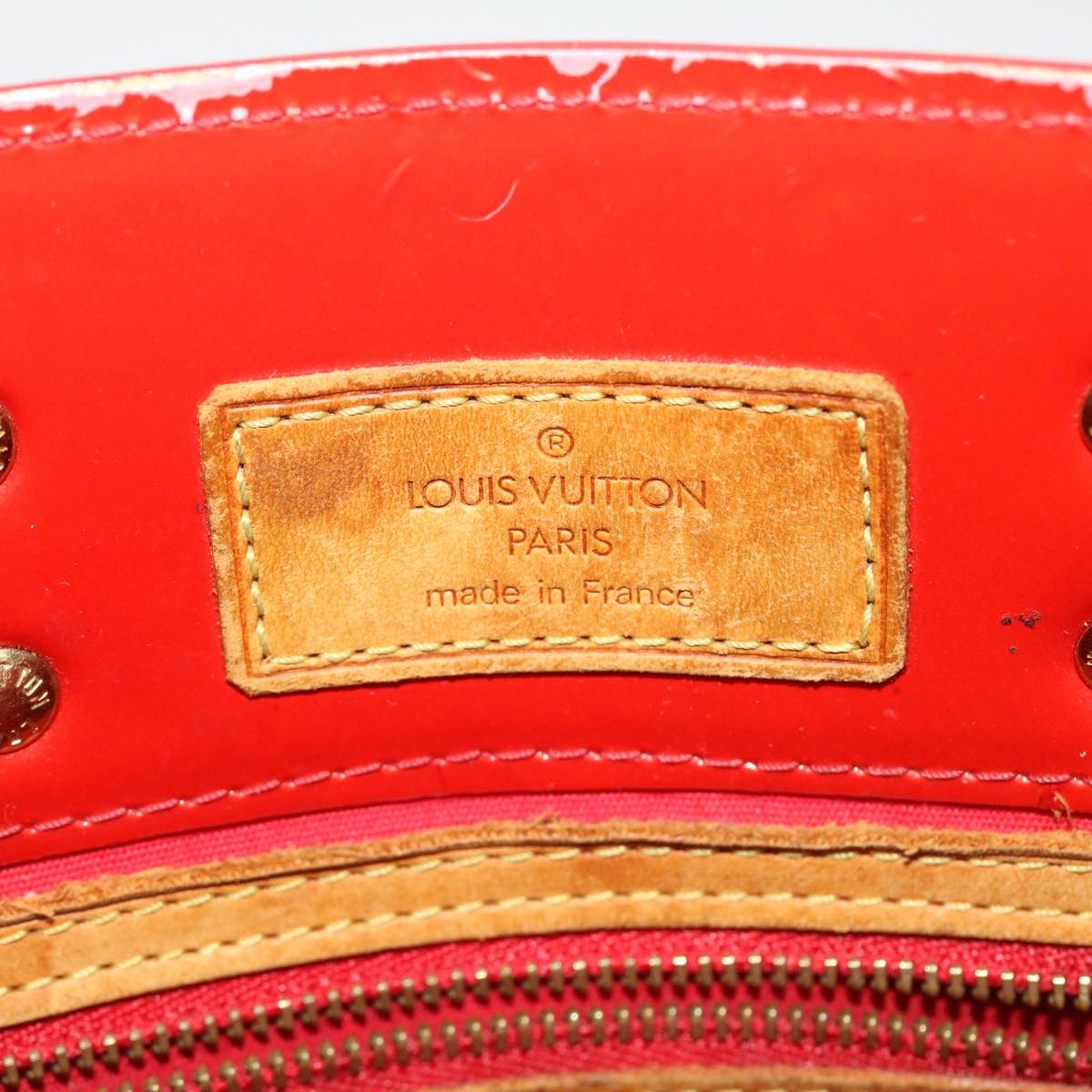 LOUIS VUITTON Monogram Vernis Reade PM Hand Bag Rouge M91088 LV 46754