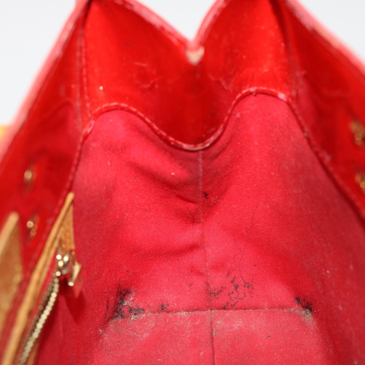 LOUIS VUITTON Monogram Vernis Reade PM Hand Bag Rouge M91088 LV 46754