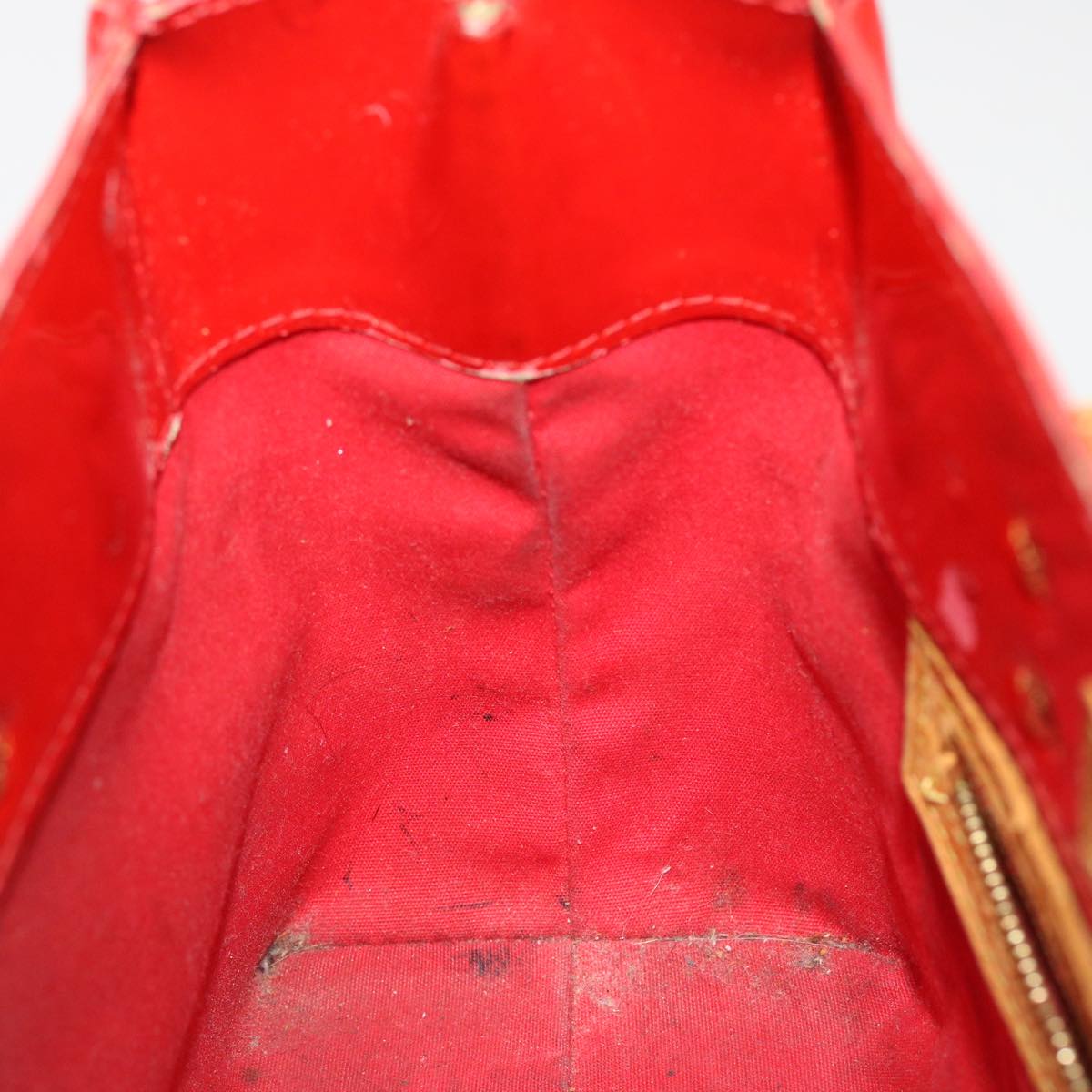 LOUIS VUITTON Monogram Vernis Reade PM Hand Bag Rouge M91088 LV 46754