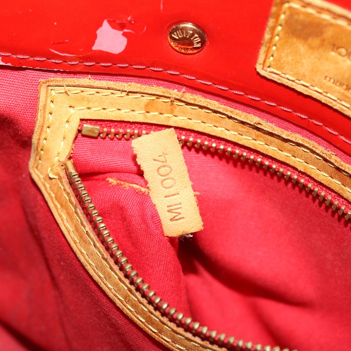 LOUIS VUITTON Monogram Vernis Reade PM Hand Bag Rouge M91088 LV 46754