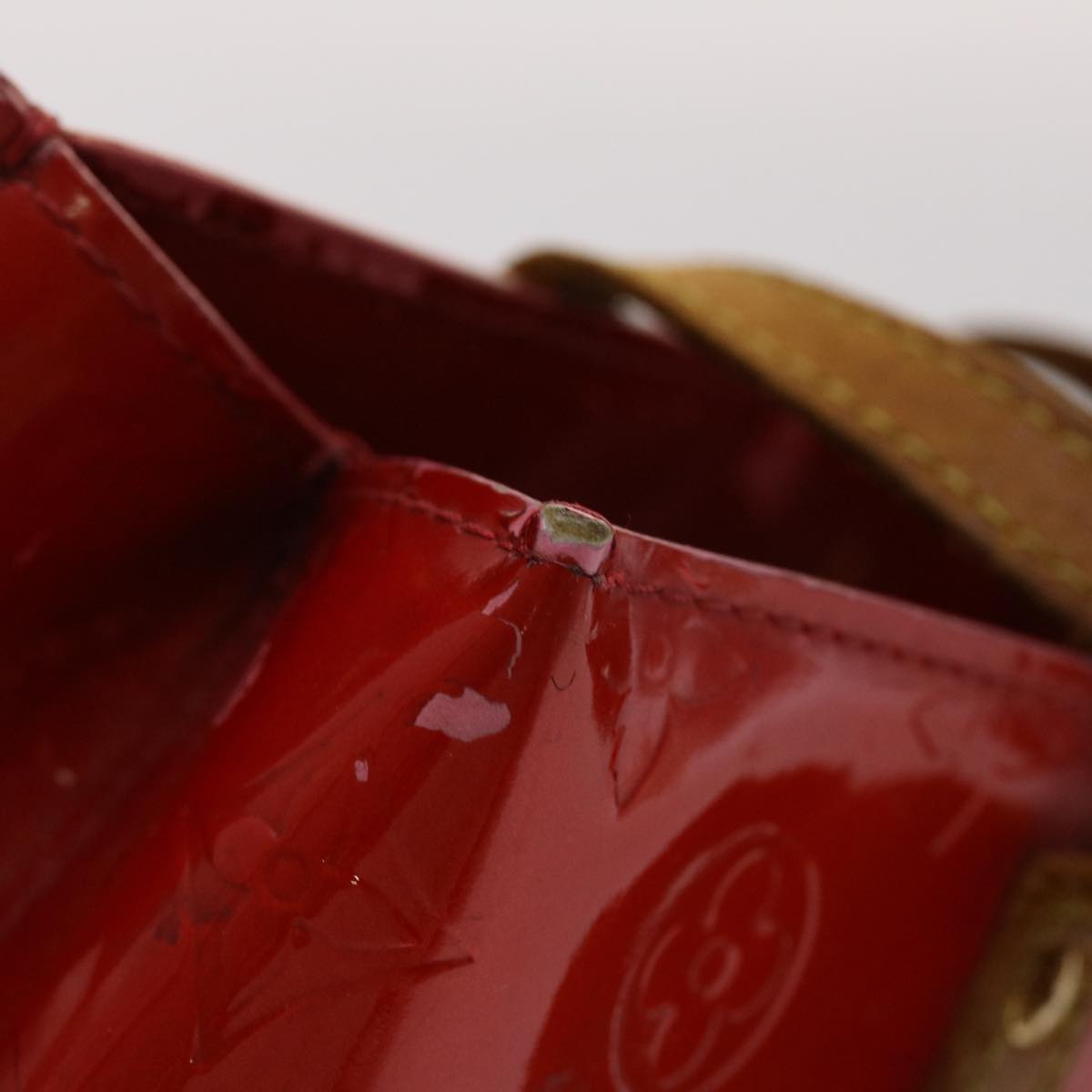 LOUIS VUITTON Monogram Vernis Reade PM Hand Bag Rouge M91088 LV 46754