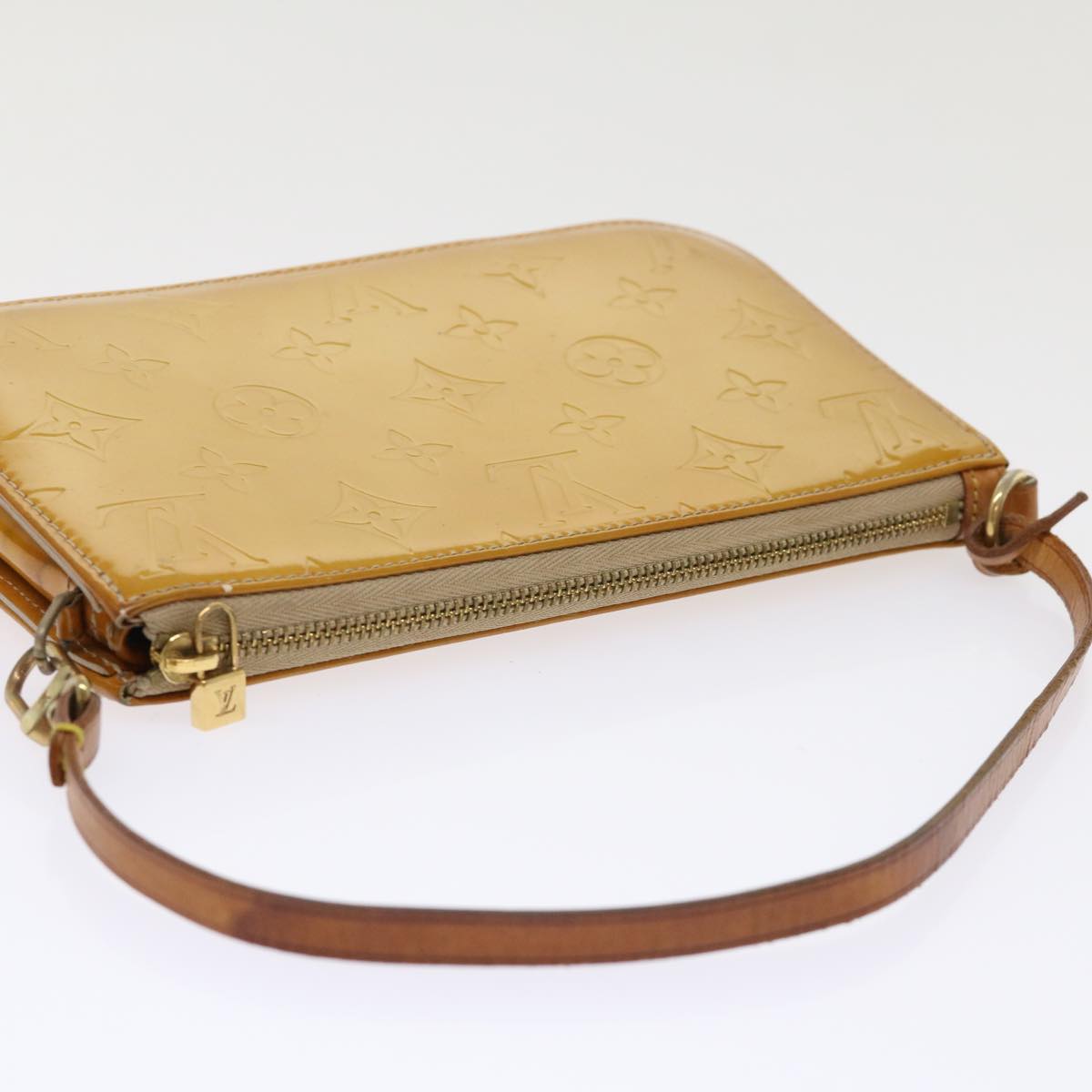 LOUIS VUITTON Monogram Vernis Lexington Accessory Pouch Beige M91010 46755