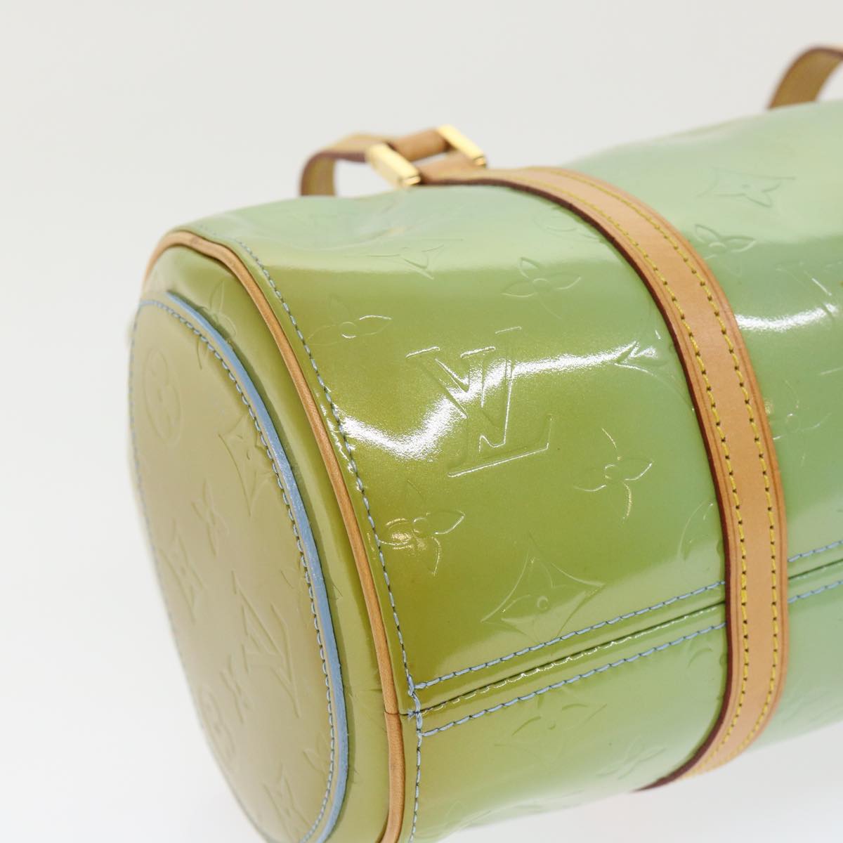 LOUIS VUITTON Monogram Vernis Bedford Hand Bag Baby Blue M91007 LV 46756