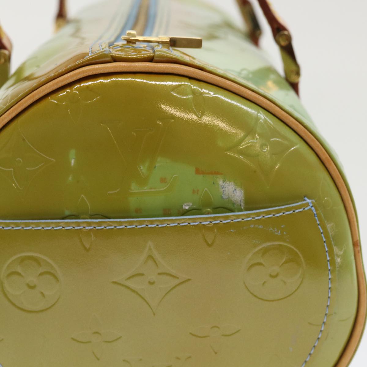 LOUIS VUITTON Monogram Vernis Bedford Hand Bag Baby Blue M91007 LV 46756