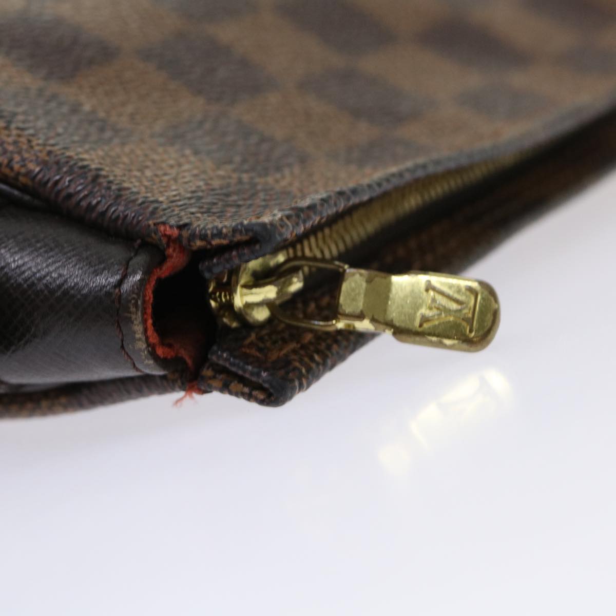 LOUIS VUITTON Damier Ebene Trousse Make Up Pouch N51982 LV 46759