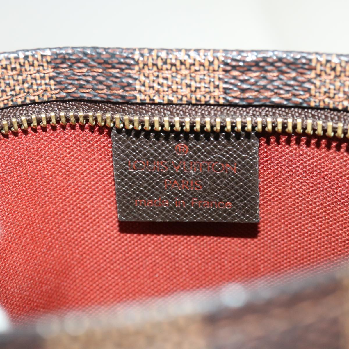 LOUIS VUITTON Damier Ebene Trousse Make Up Pouch N51982 LV 46759